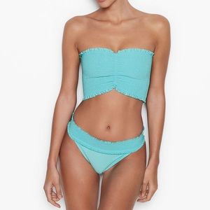 Pink Victoria’s Secret Smocked Bandeau Bikini Set
